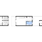 Two floors with bedrooms, kitchen, and bathroom. Skur/Shed shown.