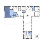 Dieses Grundrissbild zeigt eine Ferienwohnung mit Pool, Sauna und mehreren Schlafzimmern.