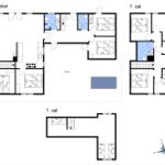 Stueplan zeigt Wohn- und Schlafzimmer mit Terrasse und Badezimmer