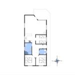 Dieses Apartment hat drei Schlafzimmer, eine Küche und zwei Badezimmer mit Dusche.