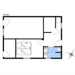 Anneks mit Schlafzimmer, Bad und Wohnbereich mit Küchenzeile