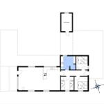 Wohnung mit Küche, drei Schlafzimmern und Bad. Separate Garderobe vorhanden.