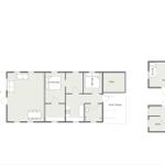 Wohnung mit Küche, zwei Schlafzimmern, Bad und Sauna. Überdachte Terrasse.