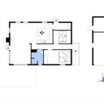 Wohnung mit zwei Schlafzimmern, Küche und Bad. Außenbereich mit Terrasse.