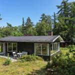 Moderne Villa mit Terrasse und Garten in grüner Umgebung.