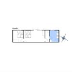 Anneksgeschoß mit zwei Schlafzimmern und einer Küche.