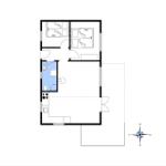 Wohnung mit zwei Schlafzimmern, Küche und Bad. Nordostlage.