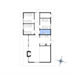 Wohnung mit vier Schlafzimmern, Küche und Bad. Nordostlage.