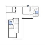 Flur mit drei Schlafzimmern und einem Bad