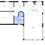 Dieses Apartment hat zwei Schlafzimmer, eine Küche, Bad und Wohnbereich.
