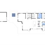 Dieses Grundriss zeigt eine Wohnung mit drei Schlafzimmern, Küche und Bad.