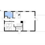 Stueplan zeigt Küche, Bad, Schlafzimmer und Speicher