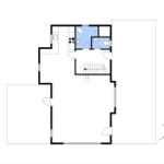 Wohnung mit Küche, Bad und Treppenhaus. Richtung nach Norden.