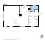 Stueplan zeigt zwei Schlafzimmer, Küche, Bad und Aufgang.