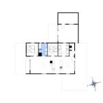 Wohnung Grundriss mit drei Schlafzimmern, Küche und Bad