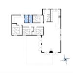 Dieses Haus hat drei Schlafzimmer, eine Küche und ein Badezimmer mit Dusche.