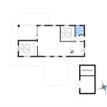 Zwei Schlafzimmer, Küche, Bad und Garage mit Kompass