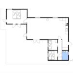 Wohnung mit drei Schlafzimmern, Küche und Bad.