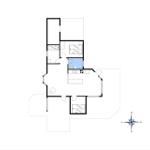 Übersichtsplan einer Wohnung mit Küche, Bad und Schlafzimmern.