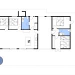 Dieses Grundrissbild zeigt eine Wohnung mit mehreren Schlafzimmern, Küche und Bad.