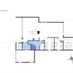 Die Wohnung hat eine Küche, Sauna, Schlafzimmer und ein Bad.
