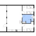 Dieses Stueplan zeigt eine Wohnung mit drei Schlafzimmern, Küche und Bad.