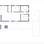 Geschossplan zeigt Wohn- und Schlafzimmer mit Bad und Terrasse.