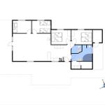 Dieses Grundrissbild zeigt eine Wohnung mit mehreren Räumen und einem Bad.