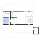 Die Wohnung hat zwei Schlafzimmer, eine Küche, ein Bad und einen Flur.