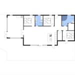 Apartment with three bedrooms, kitchen, and bathroom