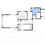 Wohnung mit Küche, Schlafzimmer, Bad und Sauna.