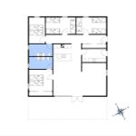 Apartment with kitchen, bathroom, and multiple bedrooms.