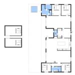 Apartment with four bedrooms, kitchen, and bathroom