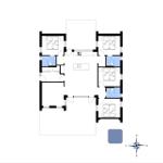 This house has three bedrooms, a kitchen, and two bathrooms.