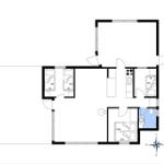 Wohnung mit drei Schlafzimmern, Küche und Bad.