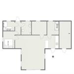 Apartment with bedroom, kitchen, and bathroom