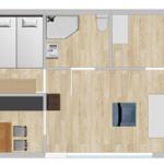 Wohnung mit Schlafzimmer, Küche und Bad