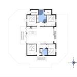 Holiday home with three bedrooms, sauna, and covered terrace.