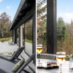 Terrace with loungers and view into the forest