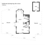 Functional floor plan with kitchen, living area, and terraces.