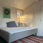 Bedroom with bed, window, and rug