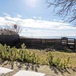 Deck with lounge chairs and sea view