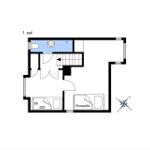 Ground floor with bathroom, sleeping area, and sofa