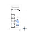 Wohnung mit drei Schlafzimmern, Küche und überdachter Terrasse.