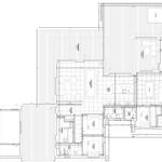Grundriss einer Ferienwohnung mit mehreren Räumen und Flächenangaben.