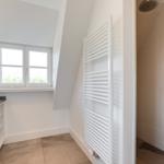 Badezimmer mit Dusche, Heizkörper und Fenster