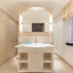 Bathroom with sink, mirror and window
