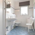 Bathroom with sink, toilet, and window with bird figurines.
