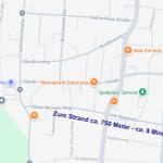 Fußweg zum Strand ca. 750 Meter/8-10 Minuten