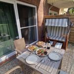 Terrasse mit Strandkorb im Haus Dreilanden Whg.05...